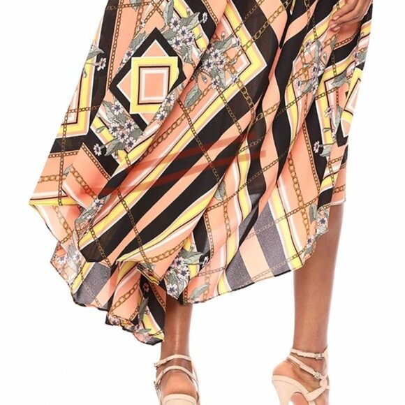 Nanette Lepore chain and floral maxi handkerchief hem dress - Picture 12 of 12